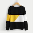Romwe Color Block Pullover
