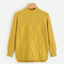 Romwe Ribbed Split Jumper