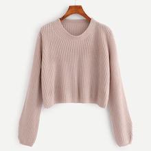 Romwe Solid Crop Jumper