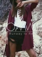 Romwe Wine Red Long Sleeve Lapel Trench Coat