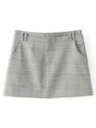 Romwe Grid Mini Skirt