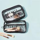 Romwe Letter Clear Cosmetic Storage Bag 2pcs