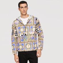 Romwe Guys Zip Half Placket Patchwork Jacket