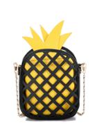 Romwe Contrast Pineapple Shaped Pu Chain Bag