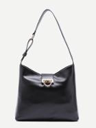 Romwe Black Twistlock Closure Faux Leather Shoulder Bag