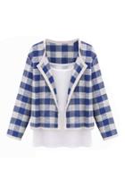 Romwe Check Print Casual Two-piece Suits