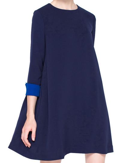 Romwe Round Neck Loose Chiffon Dress