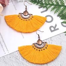 Romwe Half Circle Detail Tassel Drop Earrings