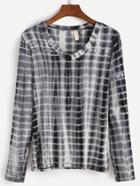 Romwe Tie Dye Long Sleeve T-shirt