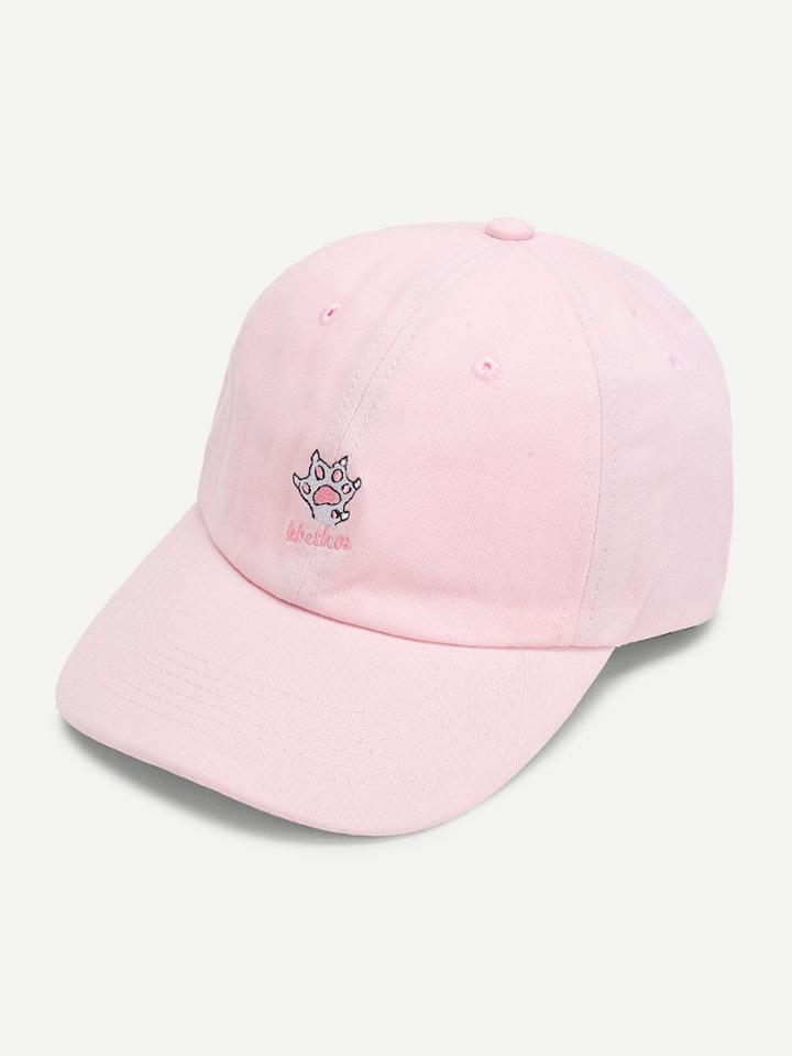 Romwe Embroidered Detail Baseball Cap
