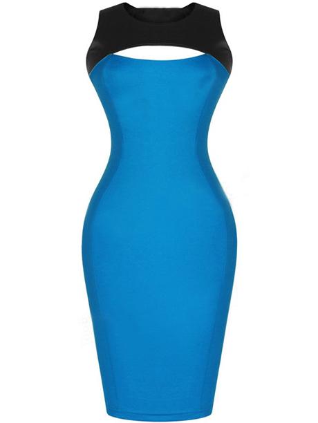 Romwe Contrast Cut Out Tight Dress