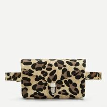 Romwe Leopard Pattern Push Lock Bum Bag