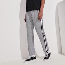 Romwe Guys Contrast Side Striped Houndstooth Print Pants
