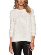 Romwe Round Neck Cable Knit Hollow Sweater