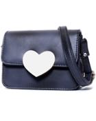 Romwe Black Heart Pattern Pu Shoulder Bag