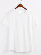 Romwe White Drop Shoulder T-shirt