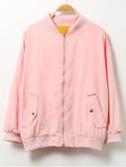 Romwe Women Long Sleeve Zipper Pink Jacket