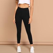 Romwe High Waist Solid Leggings