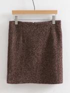 Romwe Tweed Bodycon Skirt