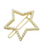 Romwe Gold Plated Pearl Star Hair Clips