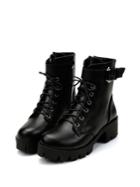 Romwe Lace Up Platform Boots