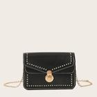 Romwe Studded Detail Flap Chain Bag
