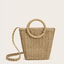 Romwe Ring Hand Braided Tote Bag