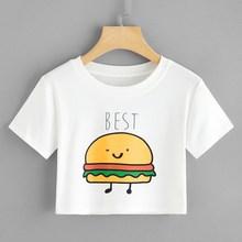 Romwe Hamburger And Letter Print Tee