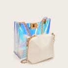 Romwe Iridescence Chain Tote Bag With Inner Pouch