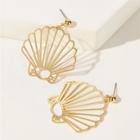 Romwe Fan Shaped Drop Earring 1pair