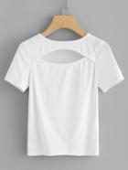 Romwe Cutout Front T-shirt
