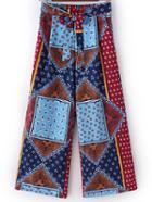 Romwe Multicolor Elastic Tie Waist Bow Print Wide Leg Pants