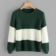 Romwe Contrast Panel Sweater