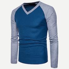 Romwe Men Color Block Raglan Sleeve Tee
