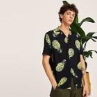 Romwe Guys Pineapple Print Shirt