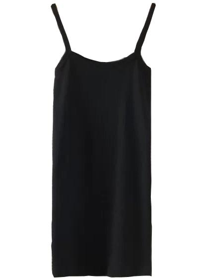 Romwe Black Spaghetti Strap Both Sides Of The Same Vest
