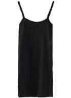 Romwe Black Spaghetti Strap Both Sides Of The Same Vest