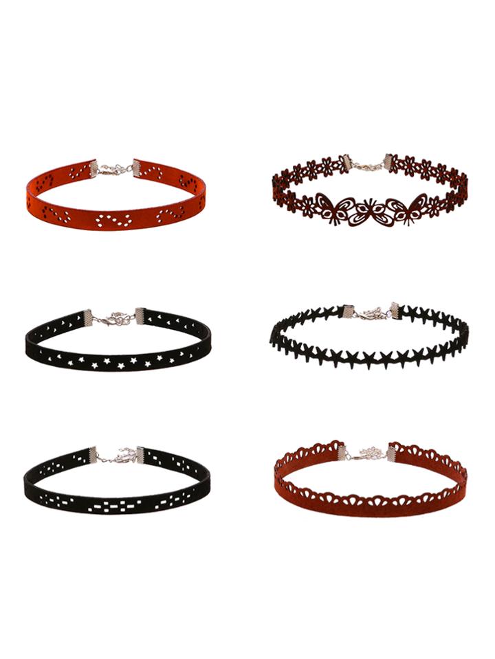Romwe Star & Butterfly Design Choker Set 6pcs