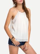 Romwe Gold Plate Racer Neck Cami Top