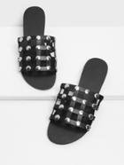 Romwe Studded Design Cut Out Sandals