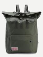Romwe Green Front Zipper Canvas Backpack