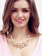 Romwe Multilayer Pearl Chain Necklace