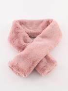 Romwe Pink Faux Fur Collar Scarf