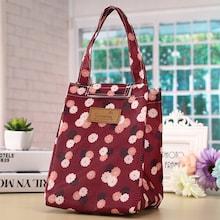 Romwe Flower Print Insulated Lunch Storage Bag