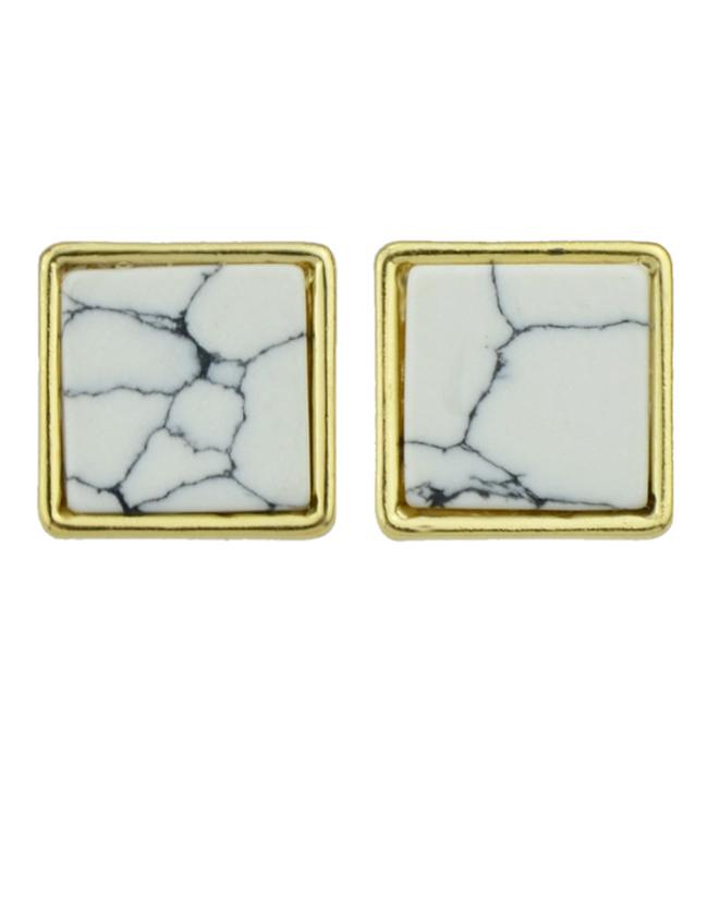 Romwe Square Different Shape Stud Earrings