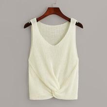 Romwe Twist Hem Knit Top