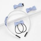 Romwe Striped Bow Hair Accessories 5pcs
