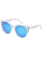 Romwe Blue Lenses Oversized Round Cat Eye Sunglasses
