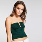 Romwe Ruched Detail Bandeau Top