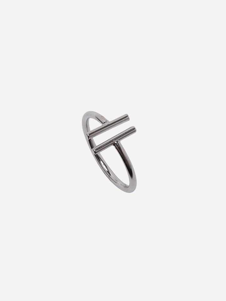 Romwe Silver Dual One Feature Ring